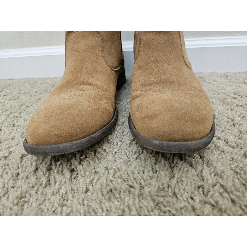 Jonsen Milan Mens 10M Tan Brown Suede Amy Side Zip Ankle Booties Shoes